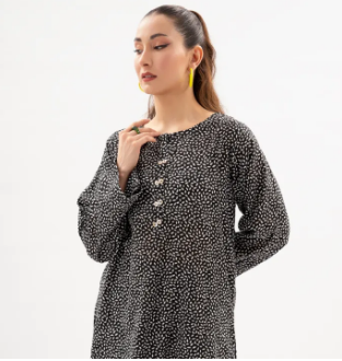 Maahru - Dress For Girls - 2 PC Stitched Shirt & Trouser - Design 21