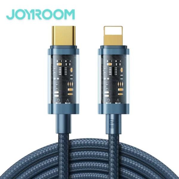 JOYROOM S-Cl020a12 Type-C To Lightning 20w Data Cable 1.2m Transparent Nylon BLUE