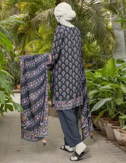 BLACK LIGHT LINEN PRINTED UNSTITCHED 3PC | JJLS-S-JPW-24-020