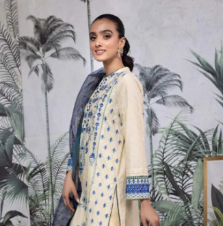 Sapphire 2 Piece - Embroidered Lawn Suit - Dress for Girls