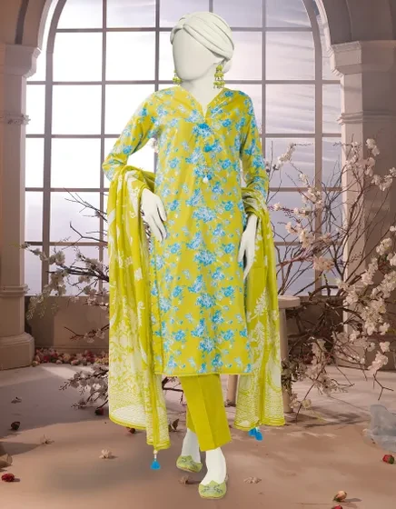 MULTICOLOR LIMINAL PRINTED UNSTITCHED 3PC | 25-3241