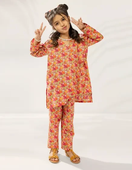 RED PRINTED LAWN 2PC STITCHEDJGKL-S-JGST-25-5653 FB/ESSENTIALS-G-32