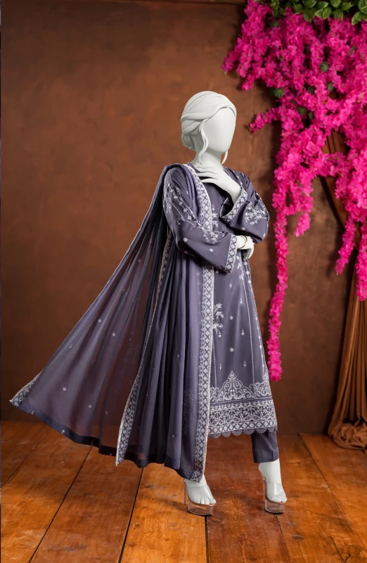 NEW..EMBROIDERED 3PCS UNSTITCHED