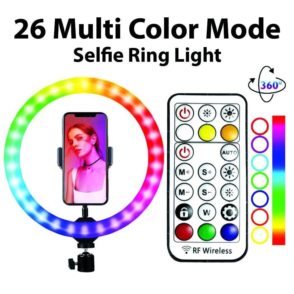 SPEED-X 26CM 26COLOR RGB RING LIGHT WITH REMOTE