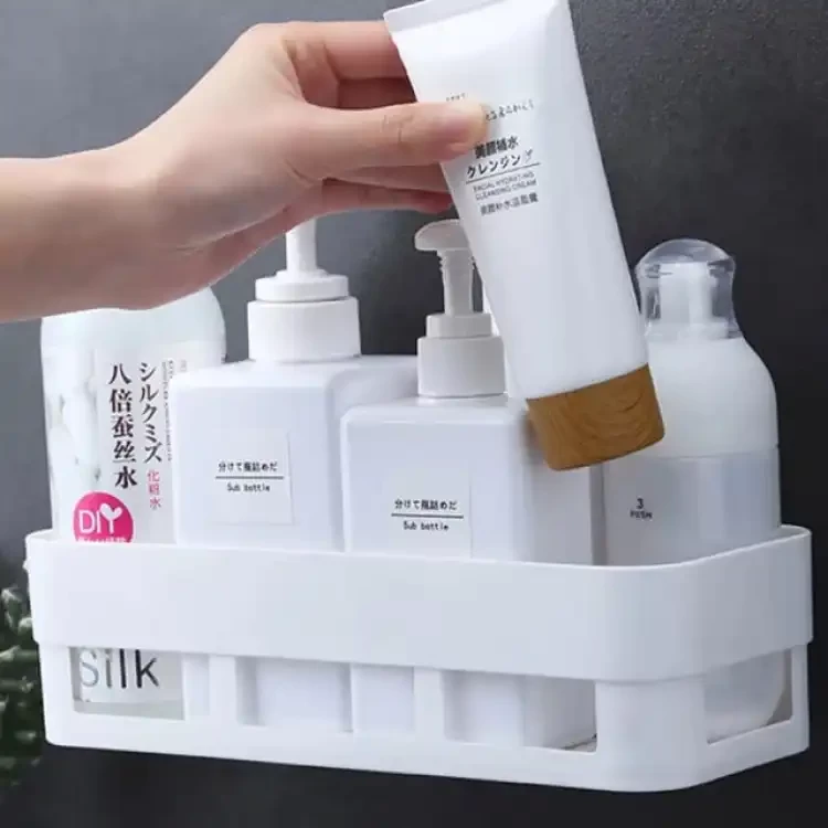 Removable Bathroom Shelf Storage Rack For Soap Shampoo Storage Drain Design Bathroom