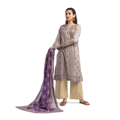Maahru - Unstitched fabric for women - 2 Piece (Lawn) - Royal Lavender