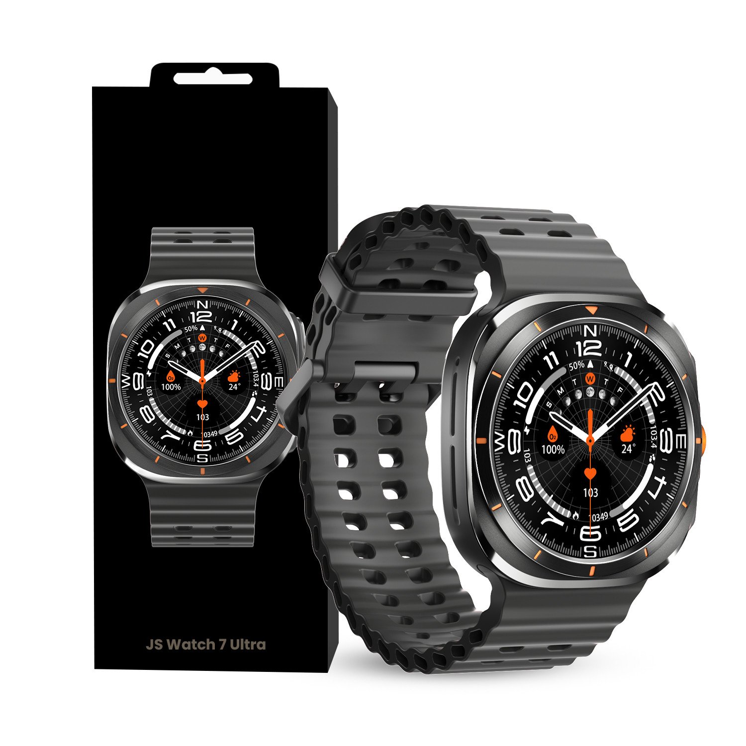 JS WATCH7 ULTRA 1.43 AMOLED DISPLAY WATERPROOF IP68 SMART WATCH WITH FITCLOUDPRO APP BLACK