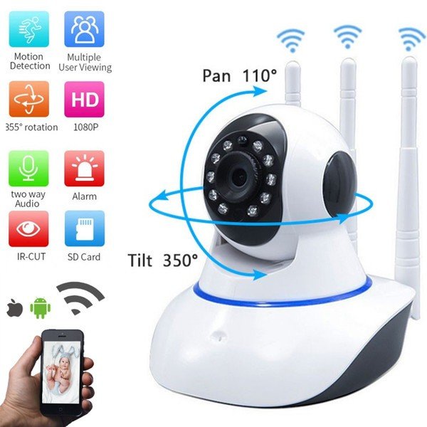 IP WIRELESS CAMERA 360 WITH 3 ANTENNA