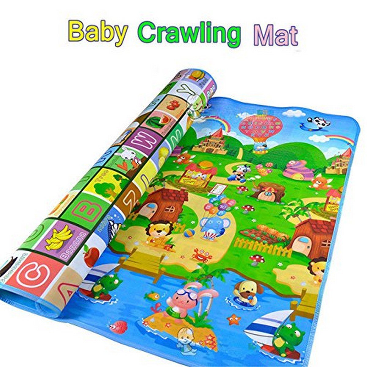Baby Crawling Play Mat Floor Game 5ft x 6ft 8mm Double Sided