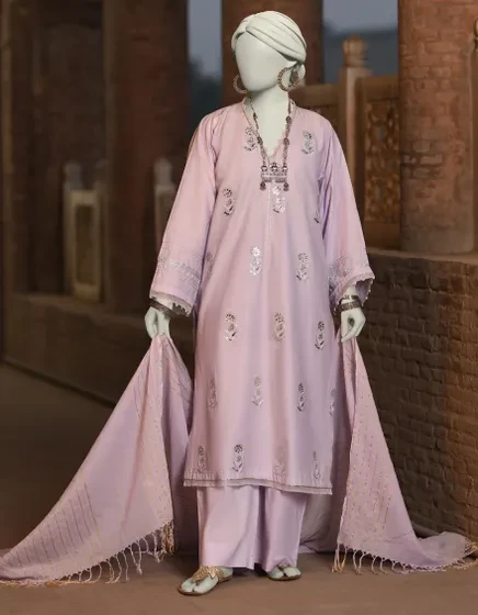 LILAC LAWN EMBROIDERED 3PC STITCHED | JLAWN-S-25-033