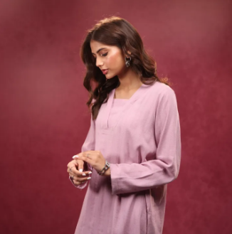 Maahru - Stitched Dress For women and Girls - 2 Piece Stitched Shirt & Trouser - Lilac Harmony