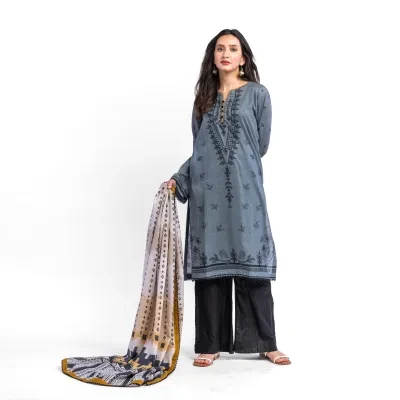 Maahru - Unstitched fabric for women - 2 Piece (Lawn) - Stormy Elegance