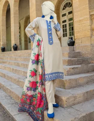 Junaid Jamshed J. Women Unstitched 3 Piecefor Women And Girls - Fabric: Lawn - Color: Black -Collection: Eid Tehwar Edit Vol. - Designcode: Jlawn-S-24-452 Perah