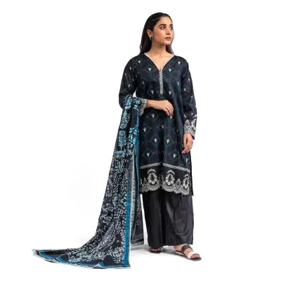 Maahru - Unstitched fabric for women - 2 Piece (Lawn) - Midnight Horizon