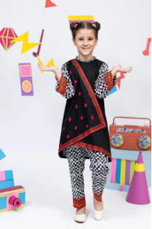 KAC-01837 | Black & White | Casual 2 Piece Suit | Cotton Cambric Print