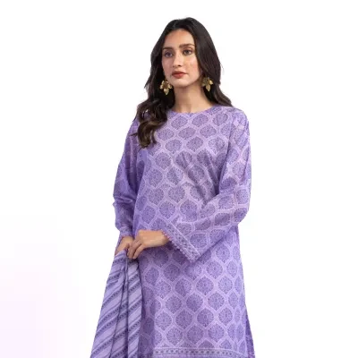 Maahru - Unstitched fabric for women - 2 Piece (Lawn) - Purple Hues
