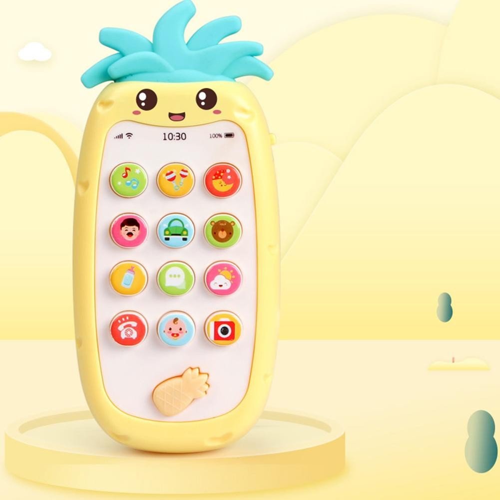 Pineapple Phone Musical LED Mobile Education Shape Bilingual Toy Battery Operated toy Early Learning Toy Educational