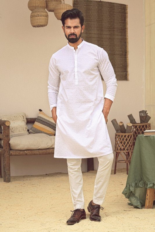 1PC STITCHED WHITE KURTA IST-70
