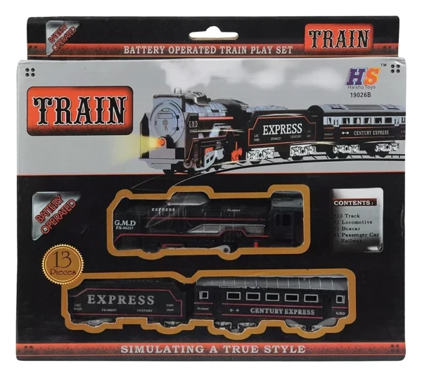 Train Set for Kids – Battery Operated – Black