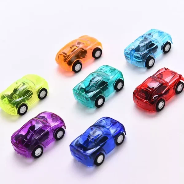 Pull Back Mini Car Kids Birthday Party Toys Transparent Inertial Broken-Resistant