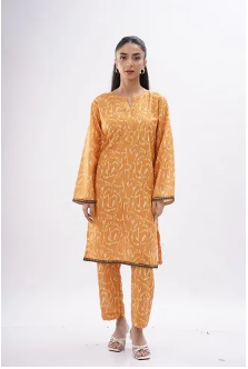 Maahru Stitched 2 piece suit for women Stitched Shirt & Trouser - Golden Charm