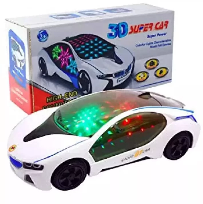 3D Famous Car Lights and Music Bump and Go Function (Box packed)