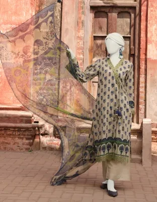 Junaid Jamshed J. Women Unstitched 3 Piecefor Women And Girls - Fabric: Lawn - Color: Yellow -Collection: Eid Tehwar Edit Vol. - Designcode: Jlawn-S-24-167 Dhana