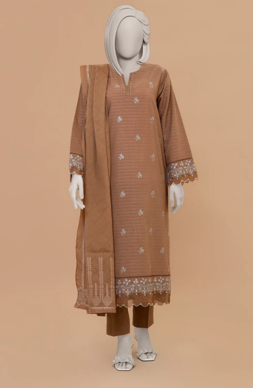 WINTER'24 EMBROIDERED ZARI TAAR 3PCS UNSTITCHED