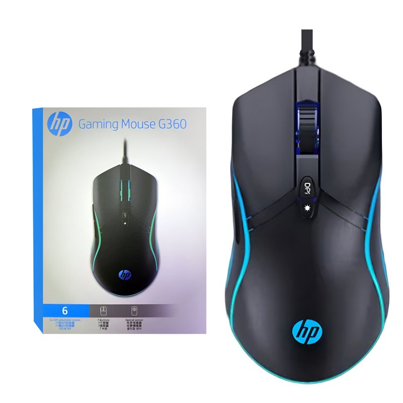 HP G360 DPI 6200 6 BUTTONS RGB WIRED GAMING MOUSE