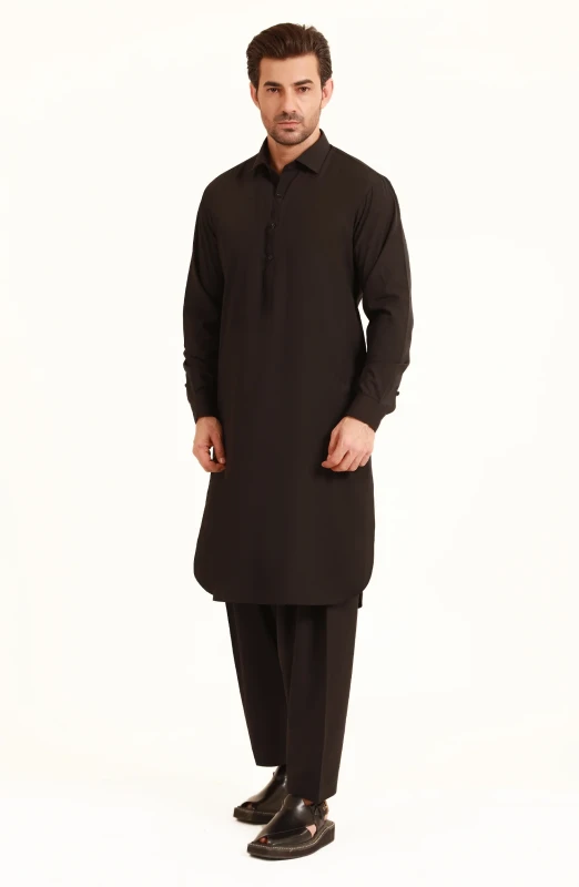 SUMMER'25 MEN KAMEEZ SHALWAR BLACK