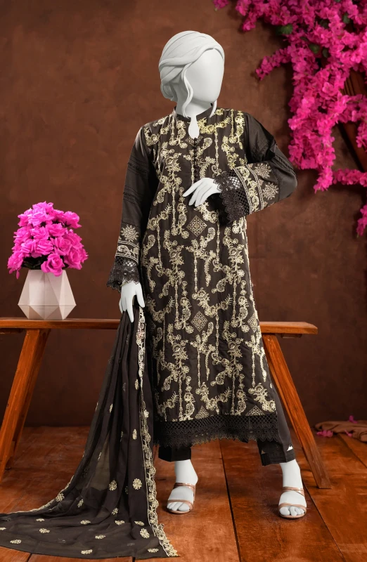 NEW..EMBROIDERED 3PCS UNSTITCHED