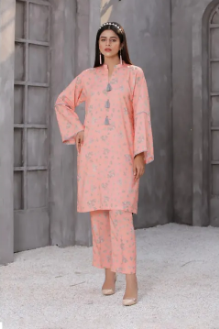 Mahi Apparels 2 Piece Digital Printed Winter Karandi Stitched Suit for Women - Rebel Rose Dress For Girls