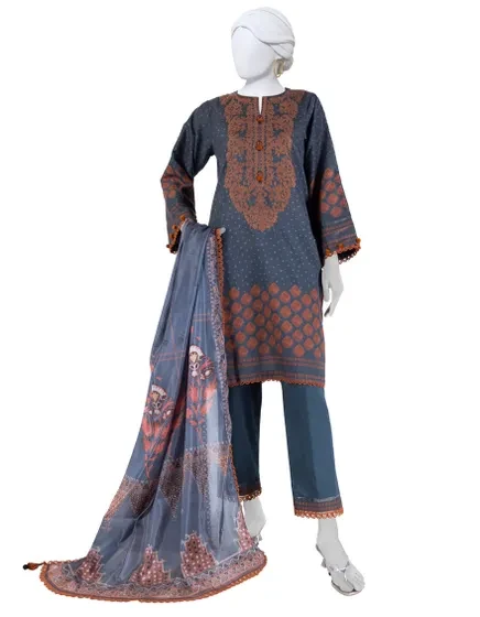 MULTICOLOR LAWN EMBROIDERED UNSTITCHED 3PC