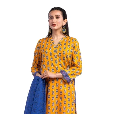 Maahru - Unstitched fabric for women - 2 Piece (Lawn) - Sunny Azure