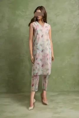 Saya Unstitched 2 Piece Printed Khaddar (Shirt/Trouser) For Women and Girls - Color: Cotton Candy - Design code: WU2P-3307