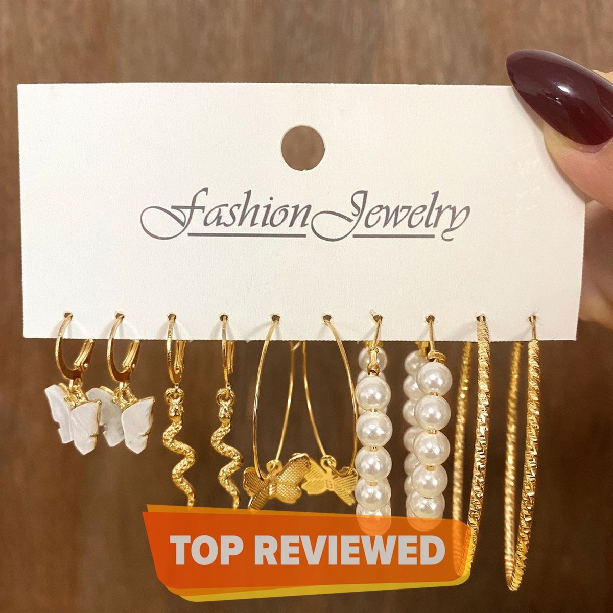 New Enamel Butterfly Set Earrings Gold Metal Pearl Jewelry Accessories