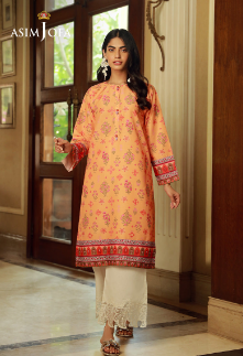 Asim Jofa Stitched Printed Raw Silk 1 Piece Shirt For Women and Girls , code: AJSS-07-S