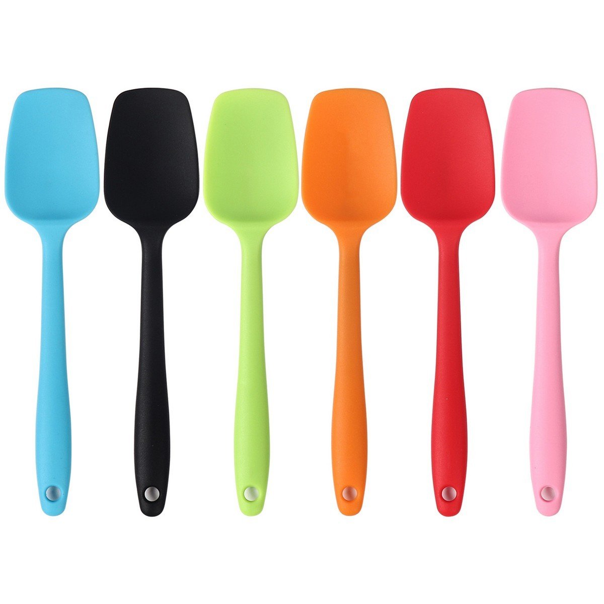 Docik 1-Piece Large Silicone Spoon Spatula, 8 Inch Long, Seamless Design, Flexible Heat-