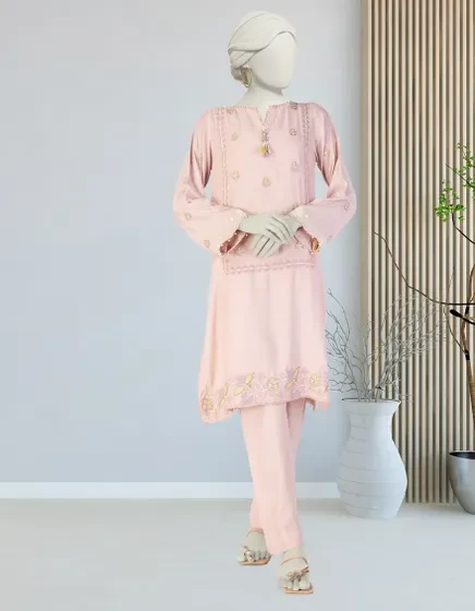 PINK MAPLE SILK EMBROIDERED 2PC STITCHED