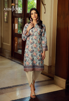 Asim Jofa Stitched Printed Raw Silk 1 Piece Shirt For Women and Girls , code: AJSS-06-S