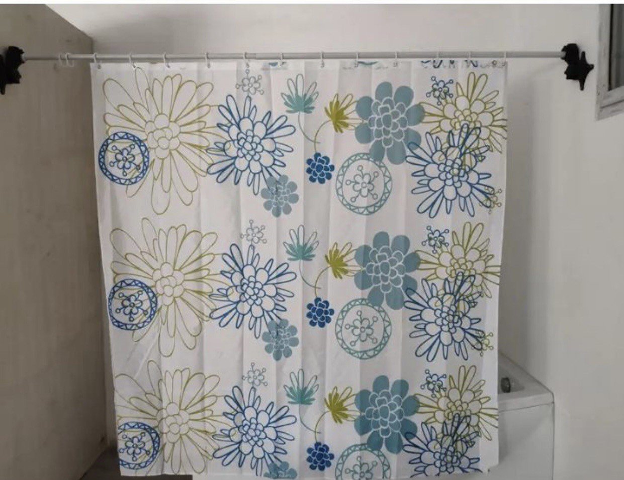 Polyester Shower Curtain,Bathroom Curtain, Bath Shower Curtain, Waterproof Curtain, White And Modern Design Shower Curtain Set with 12 Rings