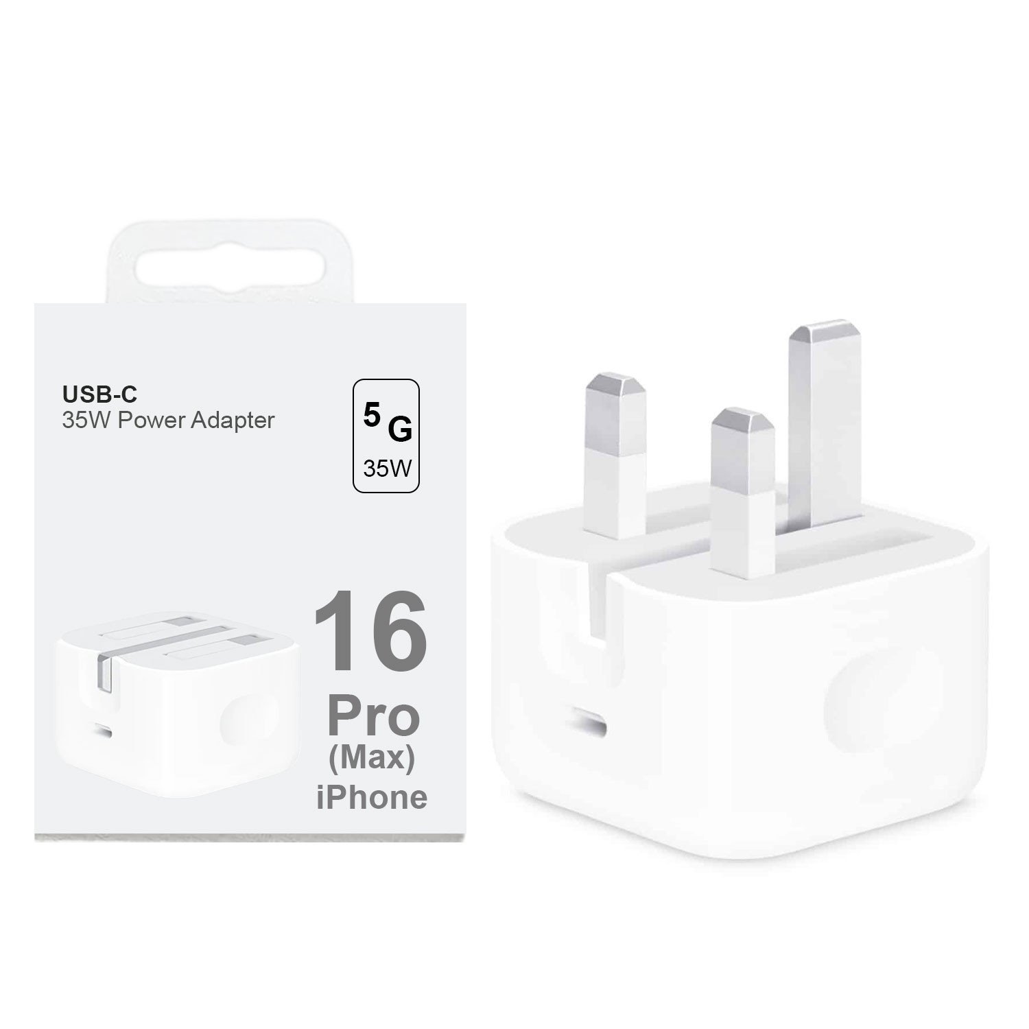 IPHONE 16 PRO MAX 35W UK PIN USB-C POWER ADAPTER