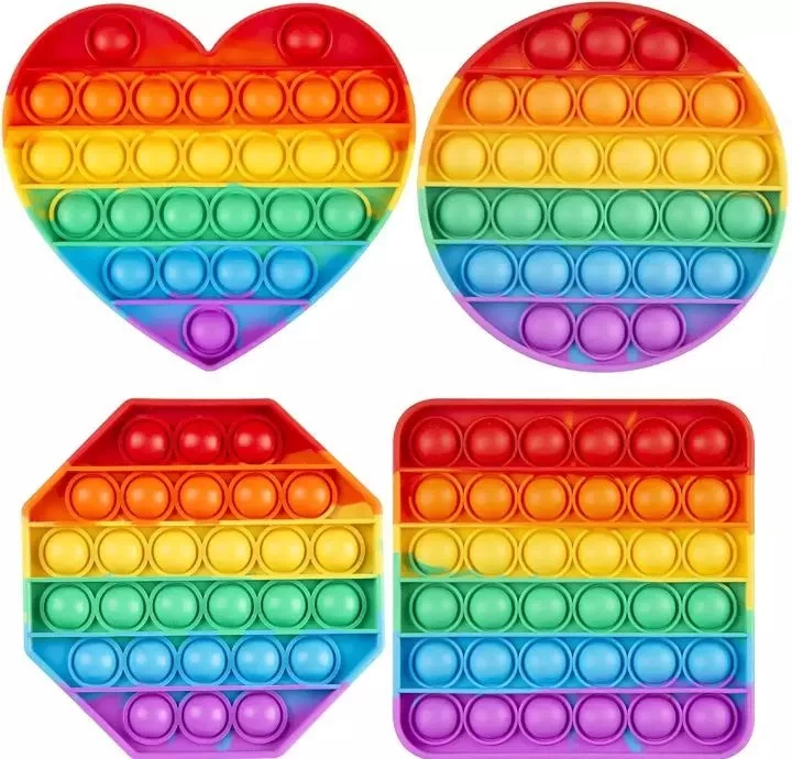 Pack of 4 fidget popit heart, circle,hexagon and square