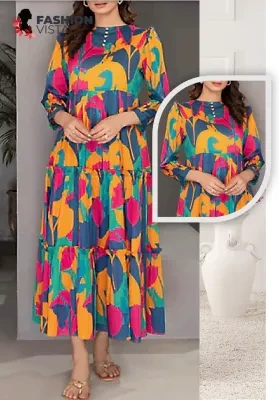 Fashion Vista Unstitched 1 Piece Digital Printed Viscose Lawn Shirt for Girls/Women - 9 Colors