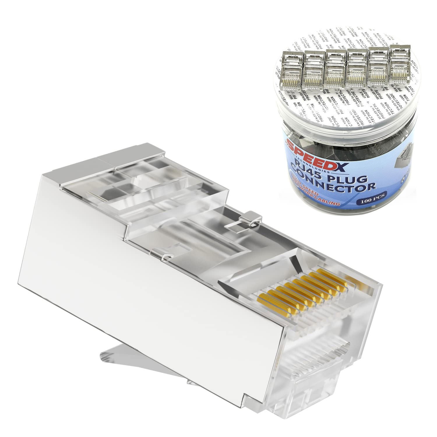 SPEEDX CAT6 RJ45 (FU) FTP/STP CONNECTOR 100PCS (BOTTLE PACK)