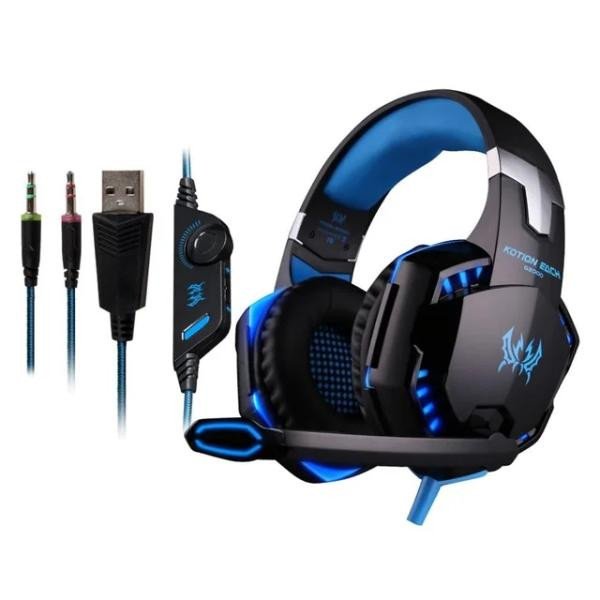KOTION EACH-G2000 STEREO GAMING HEADSET DEEP BASS COMPUTER GAMING WIRED HEADPHONE WITH LED LIGHT & MIC