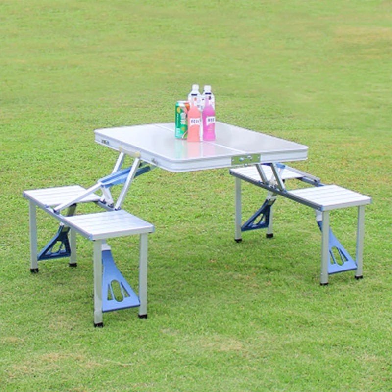 Outdoor Portable Camping Folding Table with Chairs Set