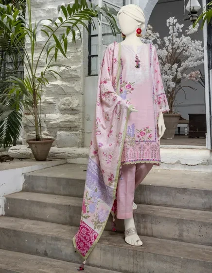 MULTICOLOR LIMINAL PRINTED UNSTITCHED 3PC | JJLS-S-JPWU-24-042