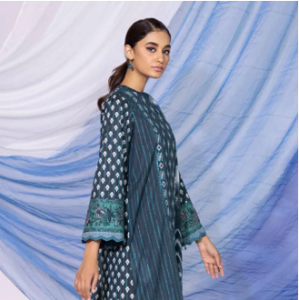 Sapphire 1 Piece - Embroidered Lawn Shirt