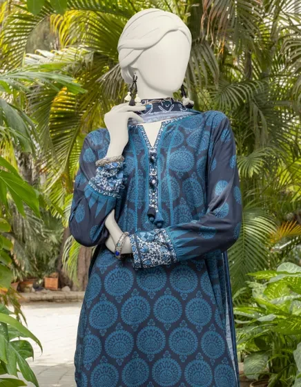 BLACK LIGHT LINEN PRINTED UNSTITCHED 3PC | JJLS-S-JPW-24-018